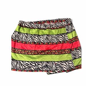 Colorful Zebra Print Skort